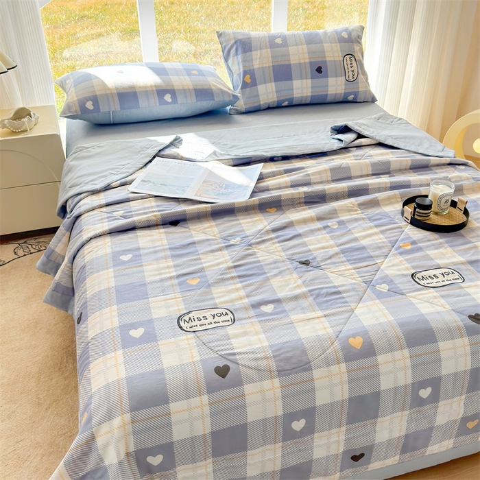 91家纺网 家纺一手货源 找家纺 （总）蓝雀翎 2025新款全棉印花新疆棉花夏被