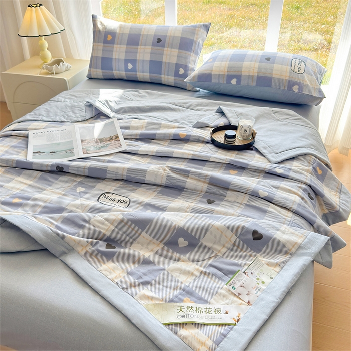 91家纺网 家纺一手货源 找家纺 （总）蓝雀翎 2025新款全棉印花新疆棉花夏被