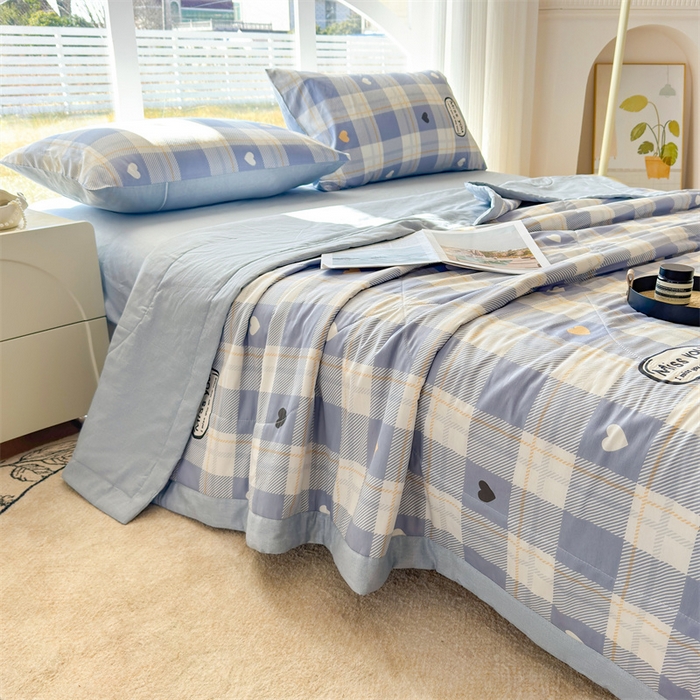 91家纺网 家纺一手货源 找家纺 （总）蓝雀翎 2025新款全棉印花新疆棉花夏被