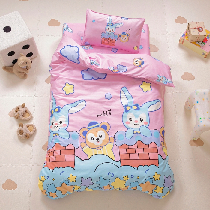 91家纺网 家纺一手货源 找家纺 （总）2025年新款幼儿园全棉被子三件套宝宝入园纯棉六件套被褥午睡被套