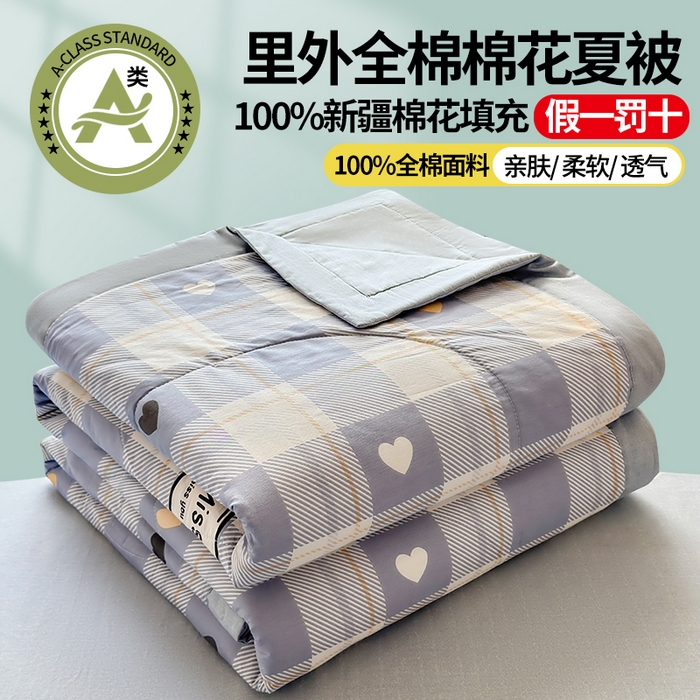 91家纺网 家纺一手货源 找家纺 （总）蓝雀翎 2025新款全棉印花新疆棉花夏被