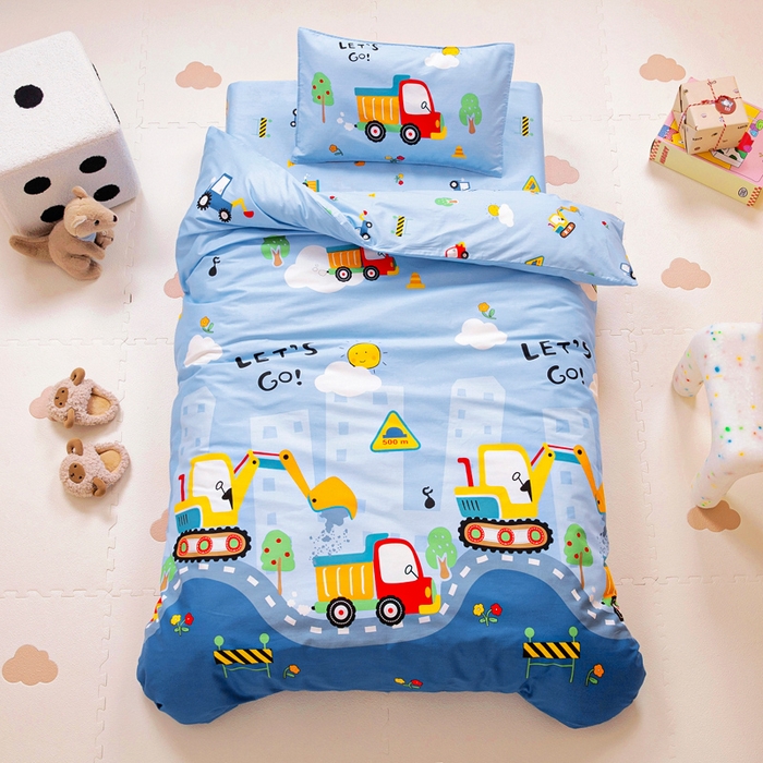 91家纺网 家纺一手货源 找家纺 （总）2025年新款幼儿园全棉被子三件套宝宝入园纯棉六件套被褥午睡被套