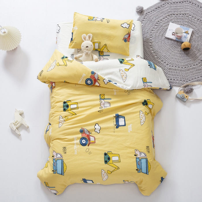 91家纺网 家纺一手货源 找家纺 （总）2025年新款幼儿园全棉被子三件套宝宝入园纯棉六件套被褥午睡被套