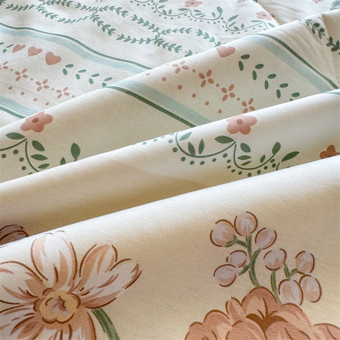 91家纺网 家纺一手货源 找家纺 蓝雀翎 2025新款全棉印花新疆棉花夏被 恋薇