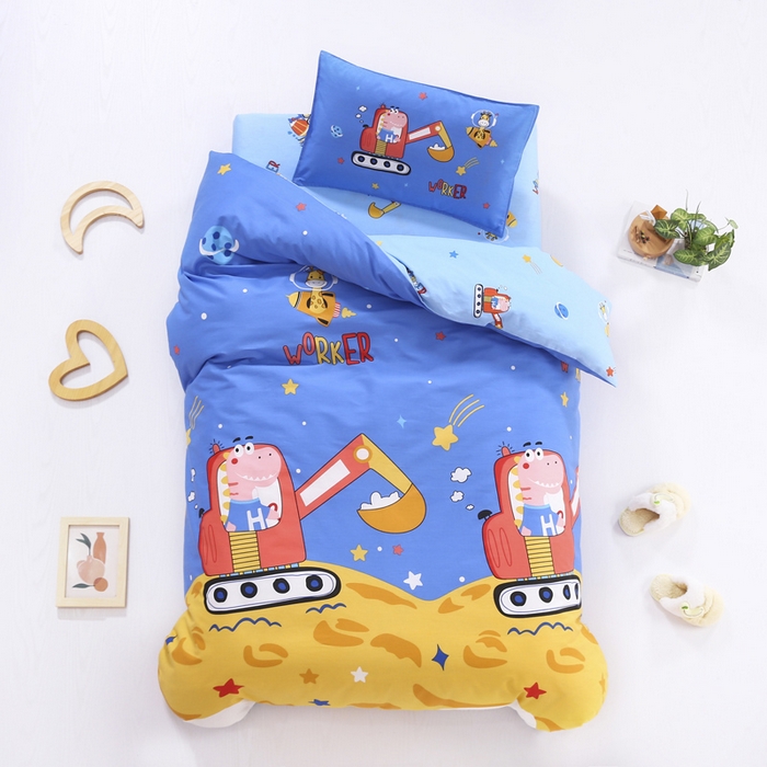 91家纺网 家纺一手货源 找家纺 （总）2025年新款幼儿园全棉被子三件套宝宝入园纯棉六件套被褥午睡被套