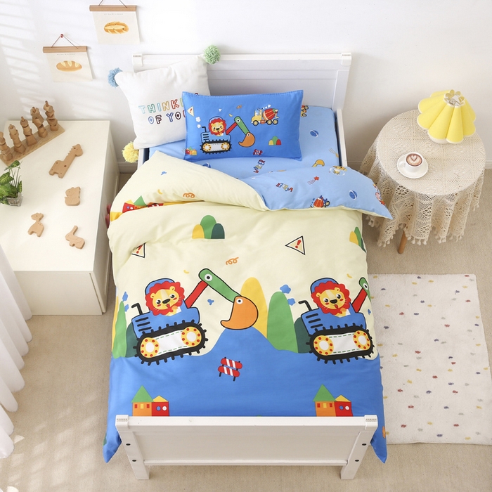 91家纺网 家纺一手货源 找家纺 （总）2025年新款幼儿园全棉被子三件套宝宝入园纯棉六件套被褥午睡被套