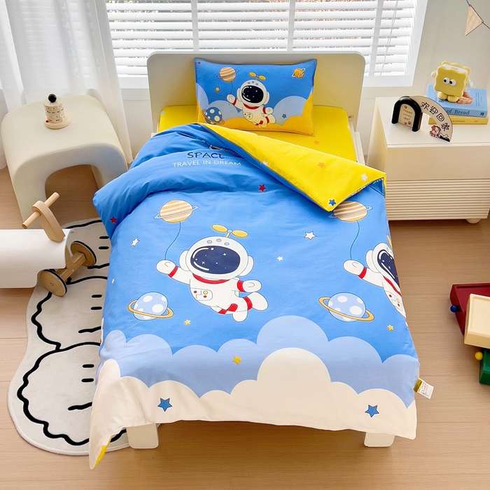 91家纺网 家纺一手货源 找家纺 （总）2025年新款幼儿园全棉被子三件套宝宝入园纯棉六件套被褥午睡被套