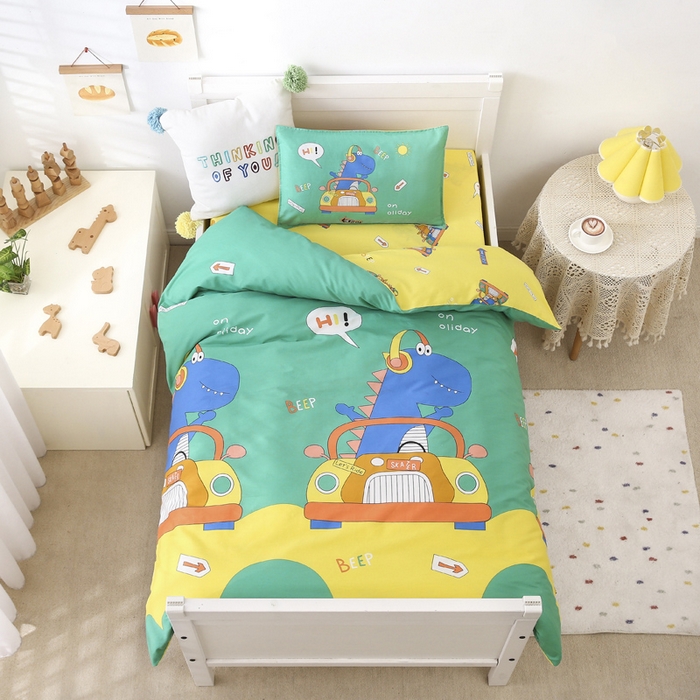 91家纺网 家纺一手货源 找家纺 （总）2025年新款幼儿园全棉被子三件套宝宝入园纯棉六件套被褥午睡被套