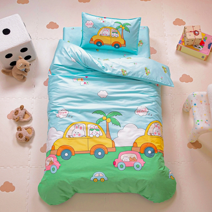 91家纺网 家纺一手货源 找家纺 （总）2025年新款幼儿园全棉被子三件套宝宝入园纯棉六件套被褥午睡被套