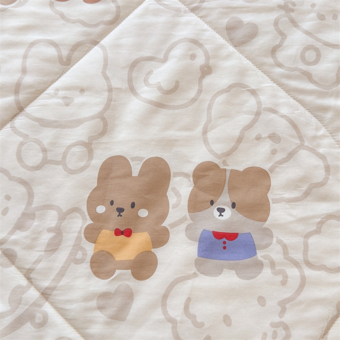 91家纺网 家纺一手货源 找家纺 蓝雀翎 2025新款全棉印花新疆棉花夏被 快乐童伴