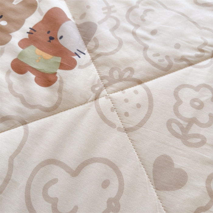 91家纺网 家纺一手货源 找家纺 蓝雀翎 2025新款全棉印花新疆棉花夏被 快乐童伴