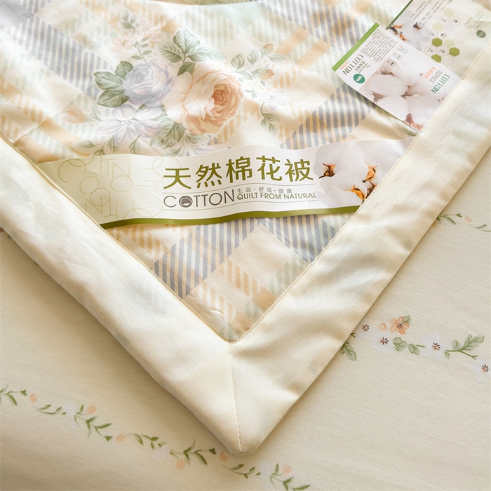 91家纺网 家纺一手货源 找家纺 蓝雀翎 2025新款全棉印花新疆棉花夏被 浪漫花香