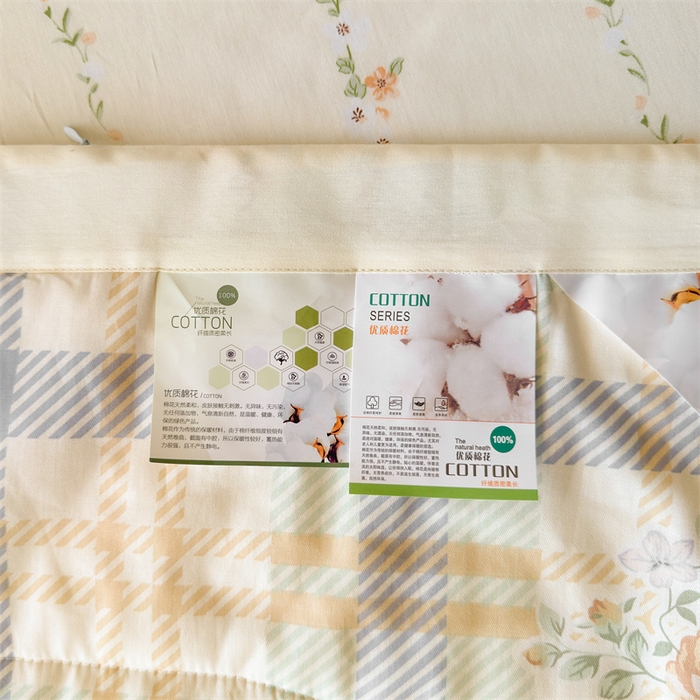 91家纺网 家纺一手货源 找家纺 蓝雀翎 2025新款全棉印花新疆棉花夏被 浪漫花香