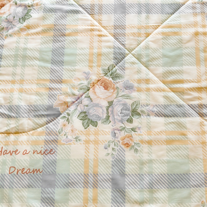 91家纺网 家纺一手货源 找家纺 蓝雀翎 2025新款全棉印花新疆棉花夏被 浪漫花香