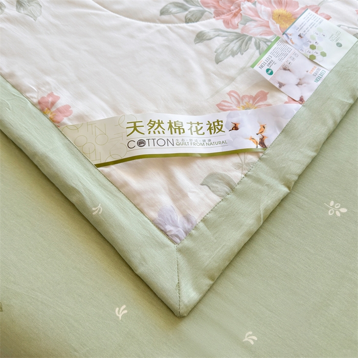 91家纺网 家纺一手货源 找家纺 蓝雀翎 2025新款全棉印花新疆棉花夏被 漫日之夏