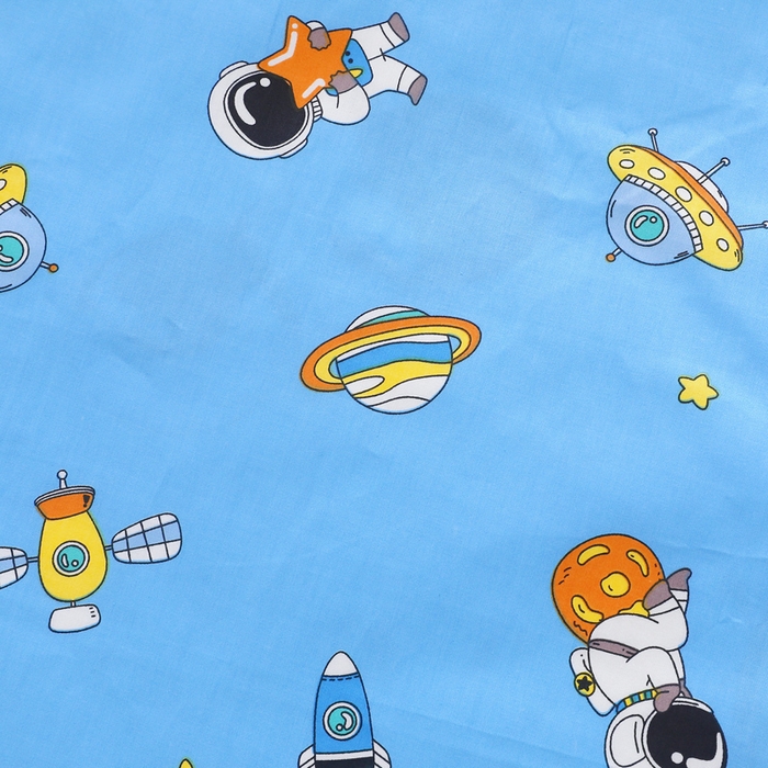 91家纺网 家纺一手货源 找家纺 2025年新款幼儿园全棉被子三件套宝宝入园纯棉六件套被褥午睡被套遨游太空