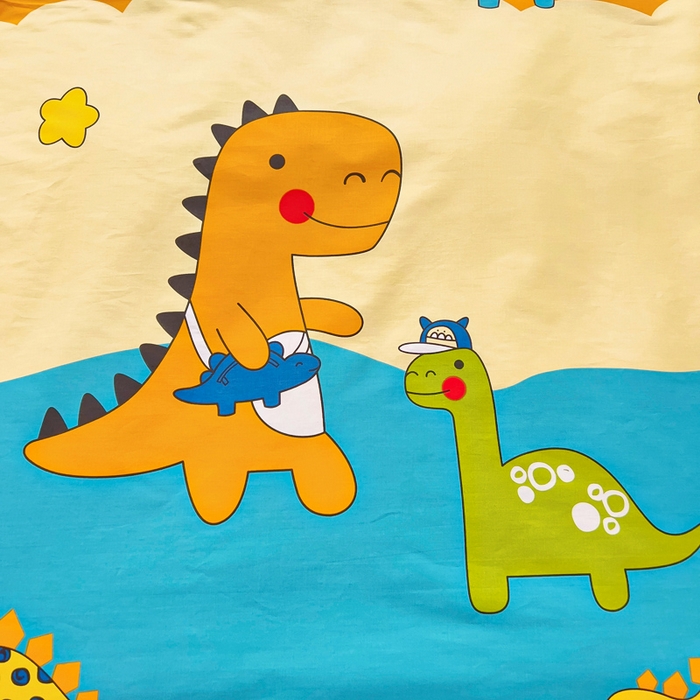 91家纺网 家纺一手货源 找家纺 2025年新款幼儿园全棉被子三件套宝宝入园纯棉六件套被褥午睡被套霸王龙