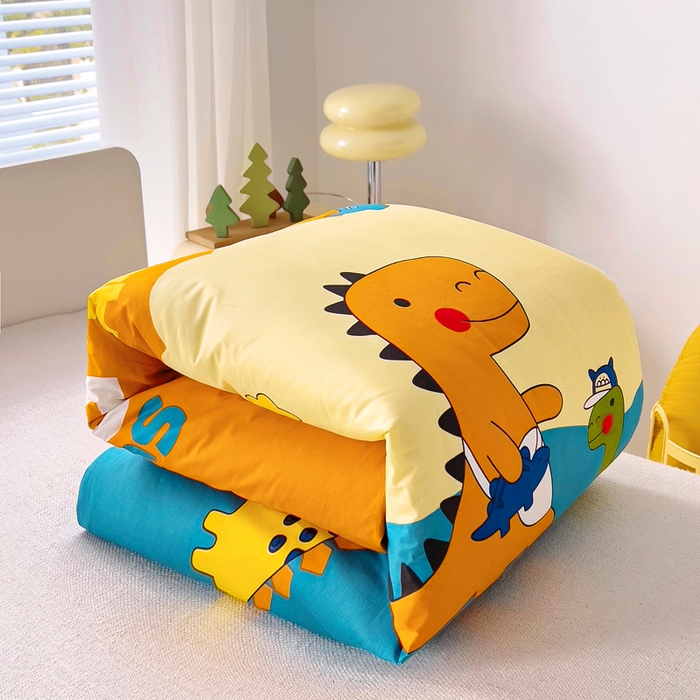 91家纺网 家纺一手货源 找家纺 2025年新款幼儿园全棉被子三件套宝宝入园纯棉六件套被褥午睡被套霸王龙