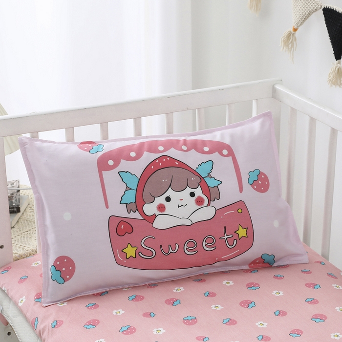 91家纺网 家纺一手货源 找家纺 2025年新款幼儿园全棉被子三件套宝宝入园纯棉六件套被褥午睡被套草莓女孩