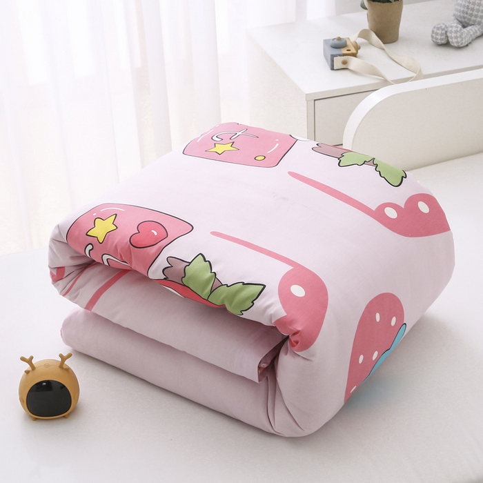 91家纺网 家纺一手货源 找家纺 2025年新款幼儿园全棉被子三件套宝宝入园纯棉六件套被褥午睡被套草莓女孩