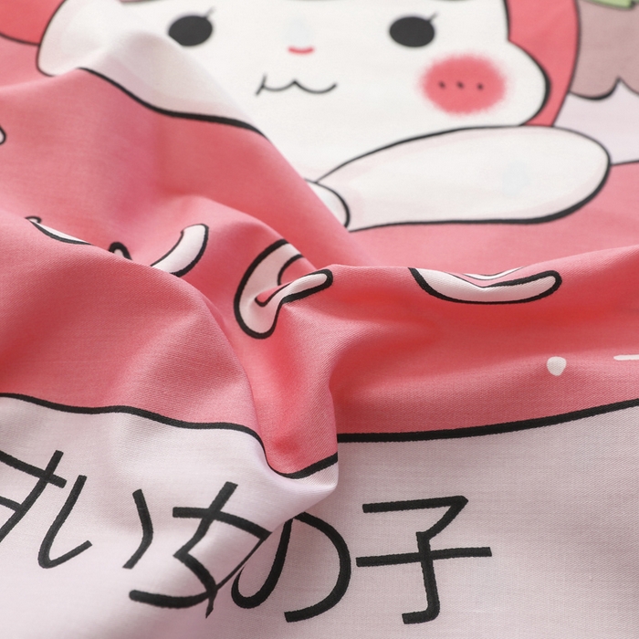 91家纺网 家纺一手货源 找家纺 2025年新款幼儿园全棉被子三件套宝宝入园纯棉六件套被褥午睡被套草莓女孩