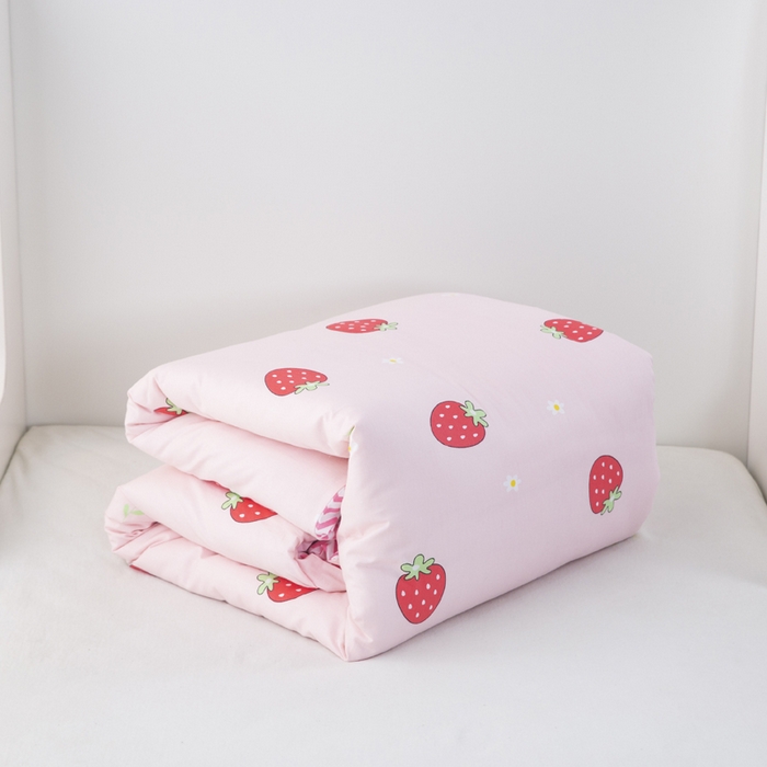 91家纺网 家纺一手货源 找家纺 2025年新款幼儿园全棉被子三件套宝宝入园纯棉六件套被褥午睡被套草莓甜心