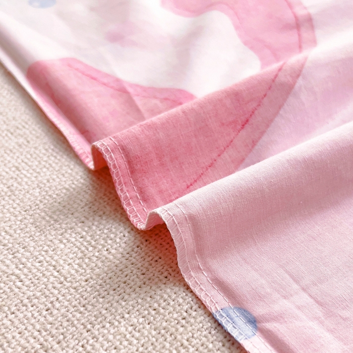 91家纺网 家纺一手货源 找家纺 2025年新款幼儿园全棉被子三件套宝宝入园纯棉六件套被褥午睡被套草莓小兔