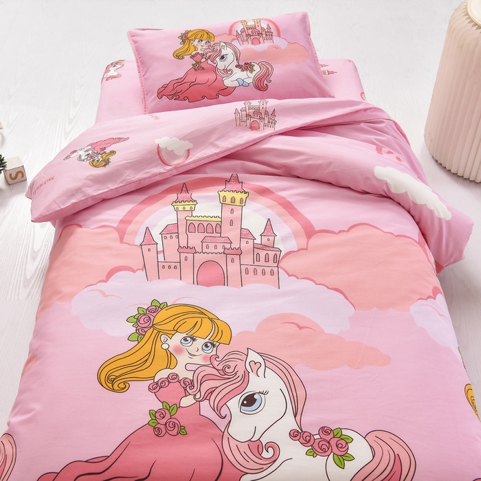 91家纺网 家纺一手货源 找家纺 2025年新款幼儿园全棉被子三件套宝宝入园纯棉六件套被褥午睡被套城堡公主