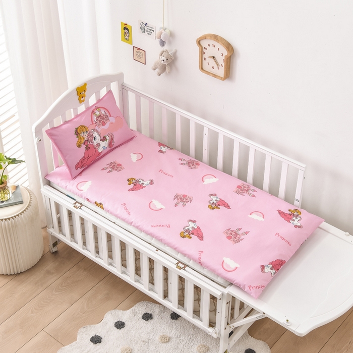 91家纺网 家纺一手货源 找家纺 2025年新款幼儿园全棉被子三件套宝宝入园纯棉六件套被褥午睡被套城堡公主