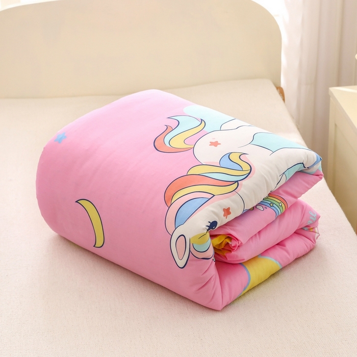 91家纺网 家纺一手货源 找家纺 2025年新款幼儿园全棉被子三件套宝宝入园纯棉六件套被褥午睡被套城堡小马