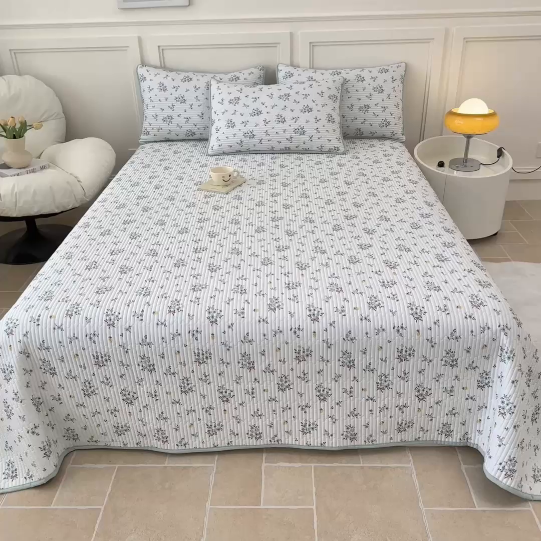 91家纺网 家纺一手货源 找家纺 （总）橘夏家纺 2025新款莱赛尔天丝轻奢风多功能床盖三件套软凉席盖毯