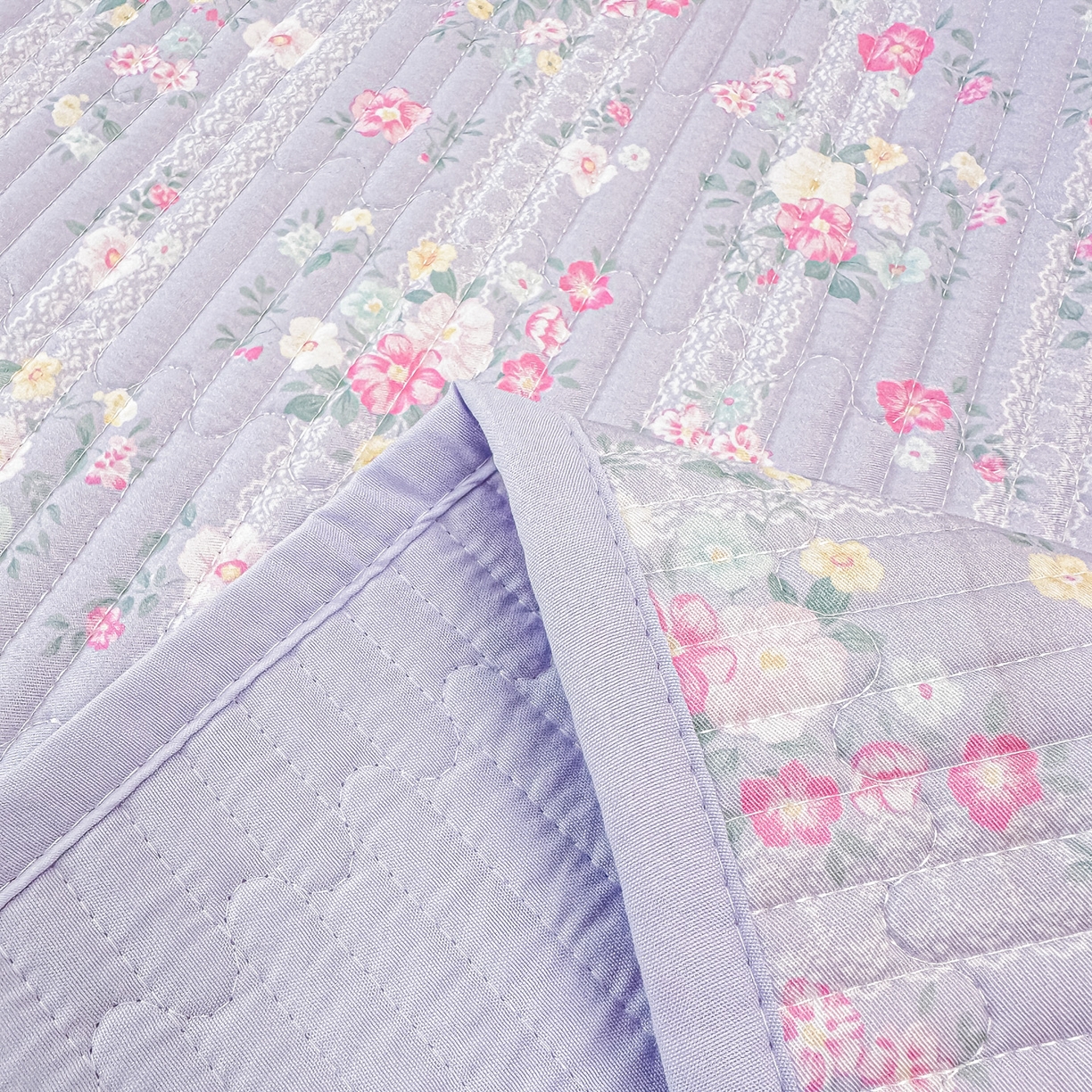 91家纺网 家纺一手货源 找家纺 橘夏家纺 2025新款莱赛尔天丝轻奢风多功能床盖三件套软凉席盖毯 梦幻紫