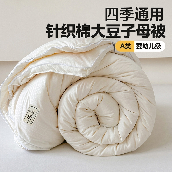 91家纺网 家纺一手货源 找家纺 （总）蓝雀翎 2025新款针织棉华夫格大豆被子母被被子被芯（添加微信要买家秀）