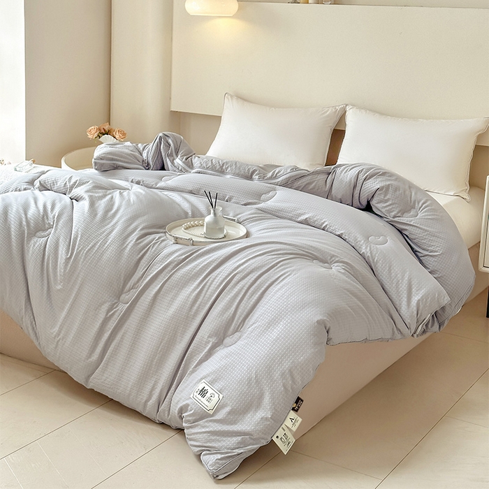 91家纺网 家纺一手货源 找家纺 蓝雀翎 2025新款针织棉华夫格大豆被子母被被子被芯（添加微信要买家秀） 浅灰色