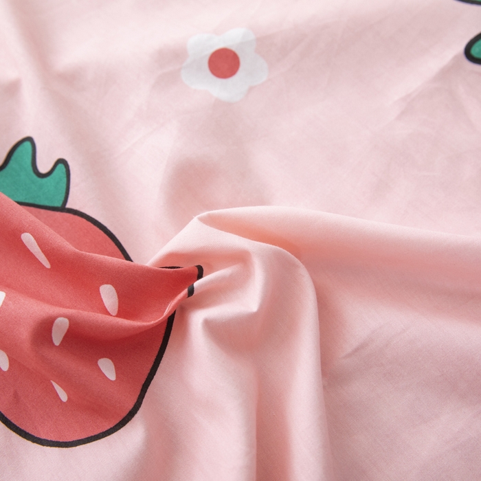 91家纺网 家纺一手货源 找家纺 2025年新款幼儿园全棉被子三件套宝宝入园纯棉六件套被褥午睡被套大草莓