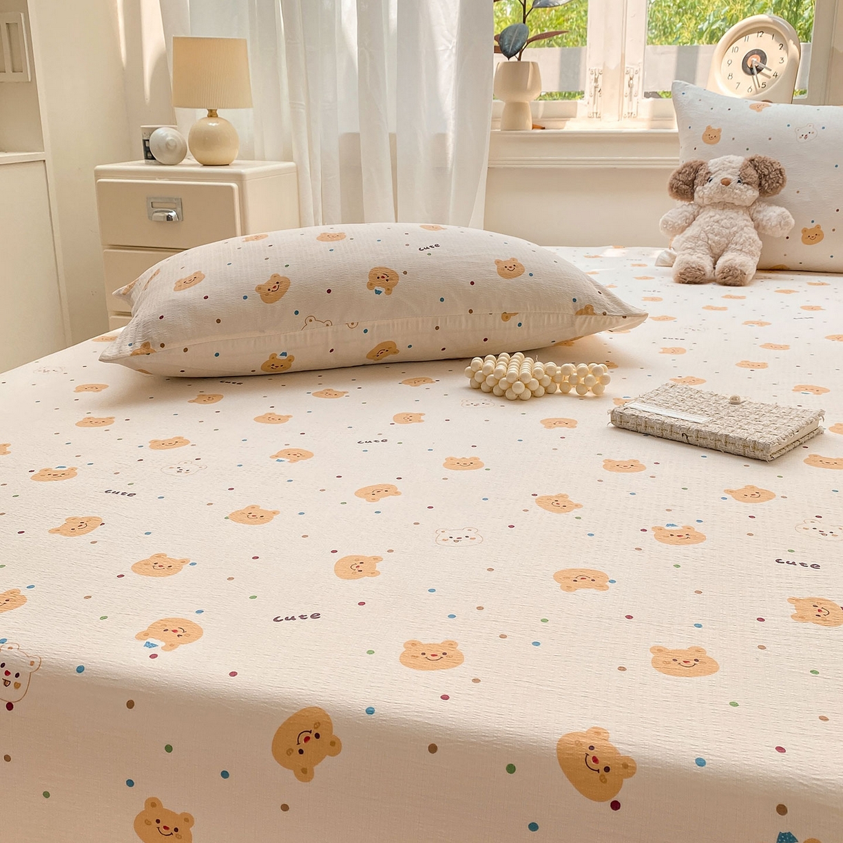 91家纺网 家纺一手货源 找家纺 （总）眠势力 2025新款云感双层纱四件套床单款床笠款ins奶油风云感超柔