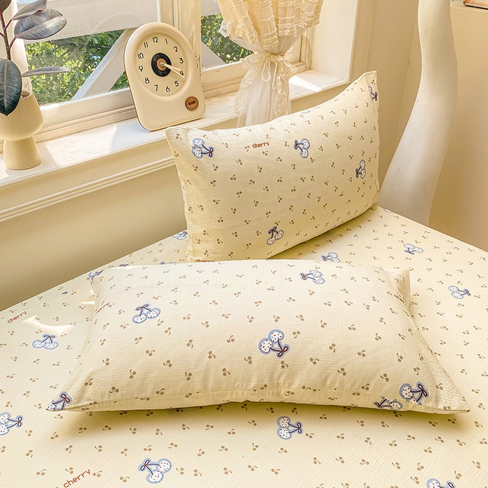 91家纺网 家纺一手货源 找家纺 眠势力 2025新款云感双层纱枕套ins奶油风云感超柔枕头套 樱桃丸子