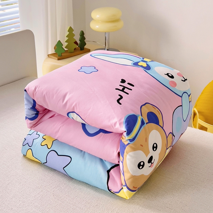 91家纺网 家纺一手货源 找家纺 2025年新款幼儿园全棉被子三件套宝宝入园纯棉六件套被褥午睡被套呆萌小兔