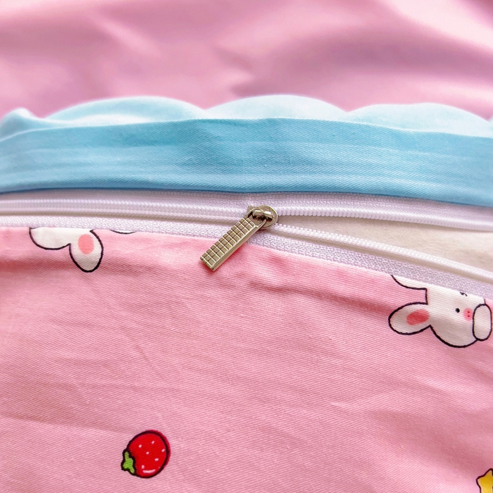 91家纺网 家纺一手货源 找家纺 2025年新款幼儿园全棉被子三件套宝宝入园纯棉六件套被褥午睡被套蛋糕兔子