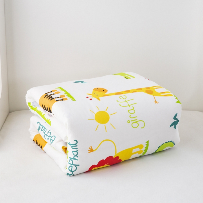 91家纺网 家纺一手货源 找家纺 2025年新款幼儿园全棉被子三件套宝宝入园纯棉六件套被褥午睡被套动物乐园