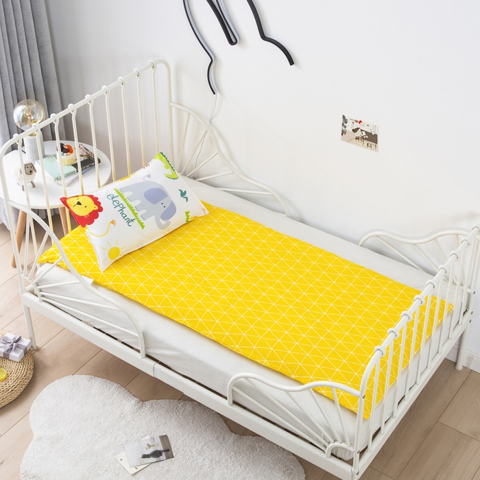 91家纺网 家纺一手货源 找家纺 2025年新款幼儿园全棉被子三件套宝宝入园纯棉六件套被褥午睡被套动物乐园