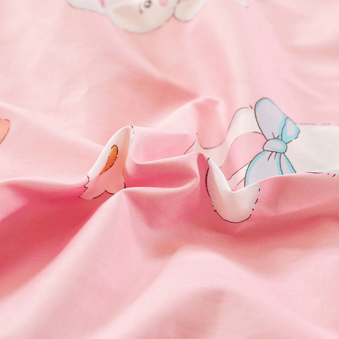 91家纺网 家纺一手货源 找家纺 2025年新款幼儿园全棉被子三件套宝宝入园纯棉六件套被褥午睡被套菲菲兔-粉