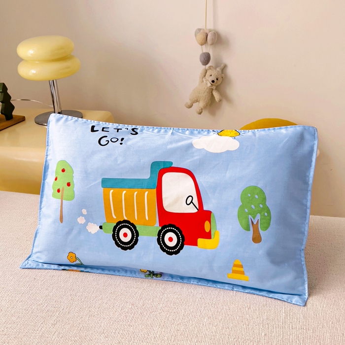 91家纺网 家纺一手货源 找家纺 2025年新款幼儿园全棉被子三件套宝宝入园纯棉六件套被褥午睡被套工程挖土机