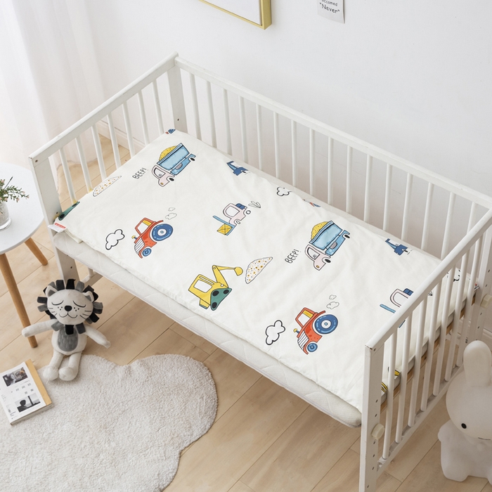 91家纺网 家纺一手货源 找家纺 2025年新款幼儿园全棉被子三件套宝宝入园纯棉六件套被褥午睡被套工程小分队