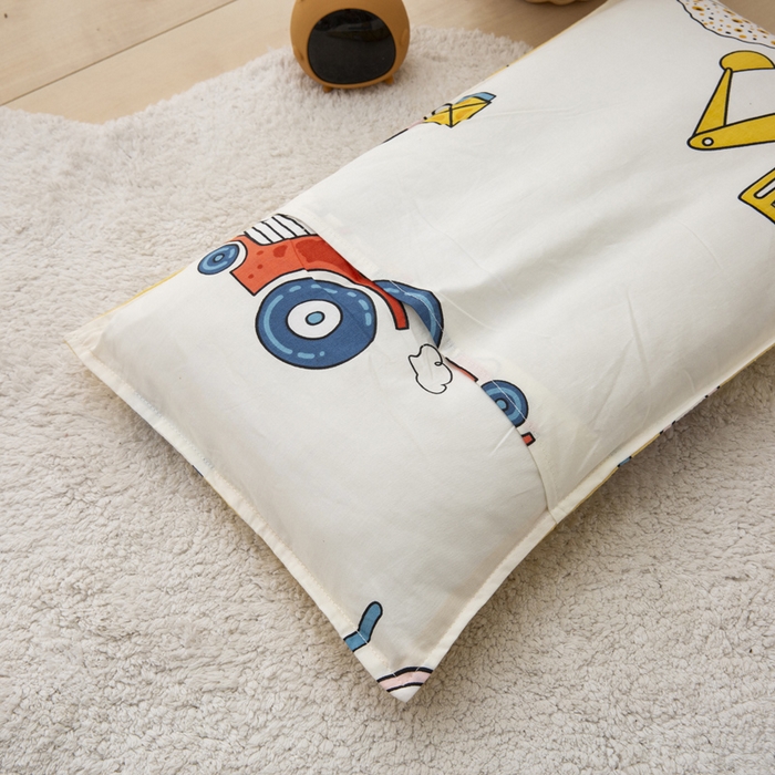 91家纺网 家纺一手货源 找家纺 2025年新款幼儿园全棉被子三件套宝宝入园纯棉六件套被褥午睡被套工程小分队