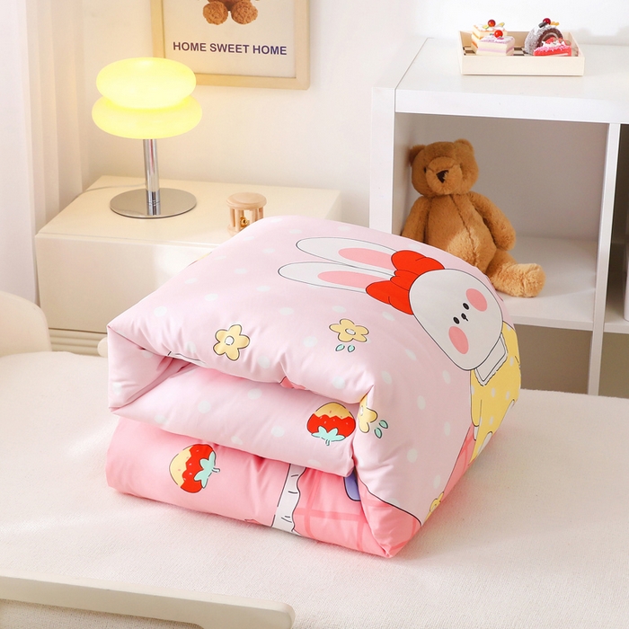 91家纺网 家纺一手货源 找家纺 2025年新款幼儿园全棉被子三件套宝宝入园纯棉六件套被褥午睡被套乖乖兔