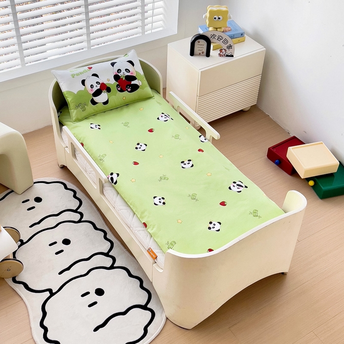 91家纺网 家纺一手货源 找家纺 2025年新款幼儿园全棉被子三件套宝宝入园纯棉六件套被褥午睡被套哈喽熊猫