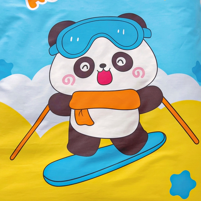 91家纺网 家纺一手货源 找家纺 2025年新款幼儿园全棉被子三件套宝宝入园纯棉六件套被褥午睡被套滑板熊猫