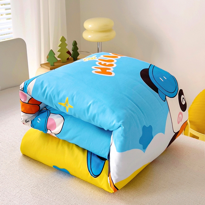 91家纺网 家纺一手货源 找家纺 2025年新款幼儿园全棉被子三件套宝宝入园纯棉六件套被褥午睡被套滑板熊猫