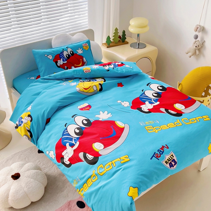 91家纺网 家纺一手货源 找家纺 2025年新款幼儿园全棉被子三件套宝宝入园纯棉六件套被褥午睡被套卡通汽车